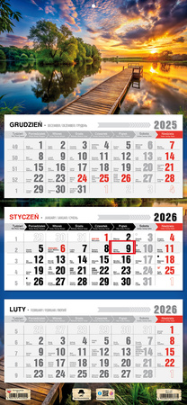 Kalendarz 2026 trójdzielny Mazury KT1 V82