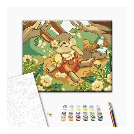 Malowanie po numerach BRUSHME 30x40cm Kids Zajączki na pikniku