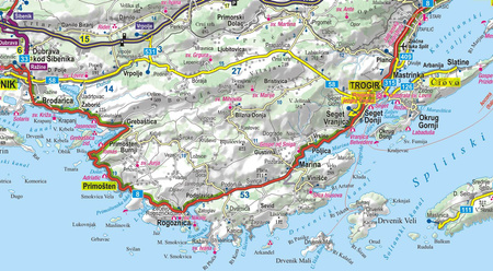 Chorwacja i Czarnogóra mapa wybrzeża 1:300 000 laminat 2023