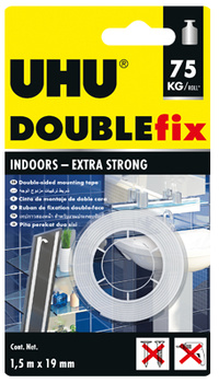 Taśma dwustronna UHU montażowa extra mocna 19mmx1.5m