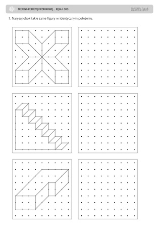 Trening percepcji wzrokowej Ćwiczenia doskonalące koordynację wzrokowo ruchową Ręka i oko część A