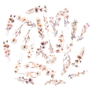 Naklejki Pet Kwiaty Beige Mist 30 szt.