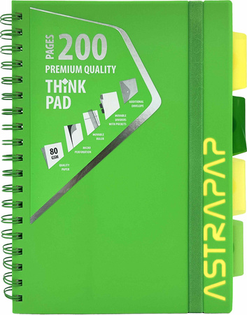 Kołozeszyt B5 PP Neon Line 200k.kratka 1szt.mix