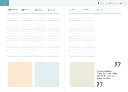 Kalendarz 2026 tygodniowy Cyfry beż