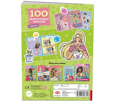 Barbie 100 brokatowych naklejek NB-1101