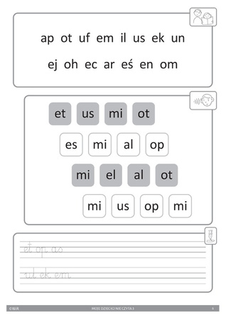 Moje dziecko nie czyta Ćwiczenia do nauki czytania Zeszyt 3