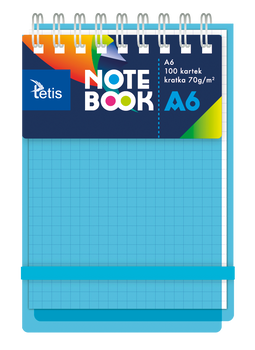 Kołonotatnik A6 okładka pp kolor niebieski 70g/m2 100 kartek