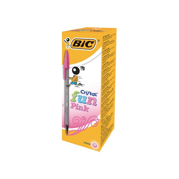 Paczka Długopis BIC Cristal Fun 1.6mm różowy 20szt.