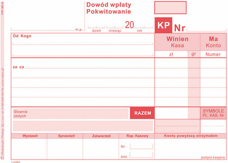 KP - Dowód wpłaty A6