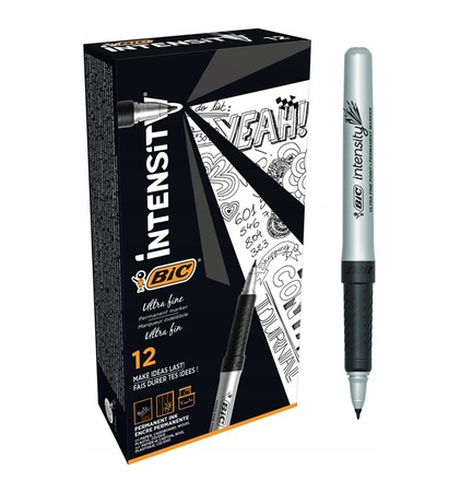 Paczka Marker czarny BIC Intensity Permanent Ultra Fine 0.7mm 12szt.