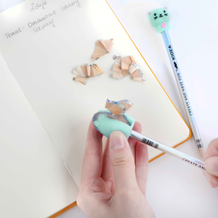 Zestaw 2 ołówki i temperówka Kotek Kidea