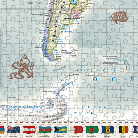 Puzzle 2000 Świat polityczny mapa stylizowana 1:42 000 000