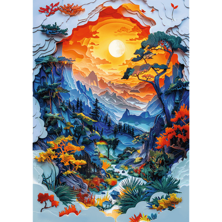 Puzzle 1000 3D 40-lecie Trefl Dolina 40045