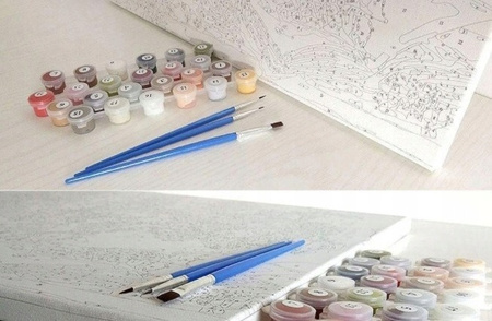 Malowanie po numerach Kotek z kwiatkiem