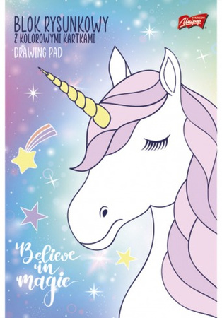 PACZKA Blok rysunkowy A4 16K kolorowe kartki Unipap 10 sztuk