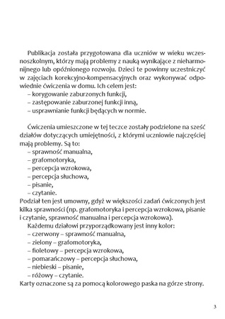 Karty pracy z ćwiczeniami korekcyjno-kompensacyjnymi Klasy 1-3 KARTY PRACY