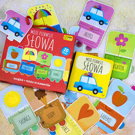 Książka i puzzle Moje pierwsze słowa 20 elementów