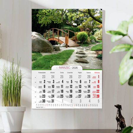 Kalendarz 2026 Ogrody A4 ścienny
