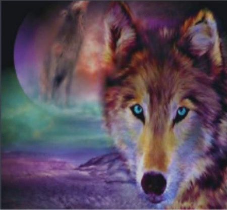 Diamentowa mozaika wilk z pełnią pak NO-1004952