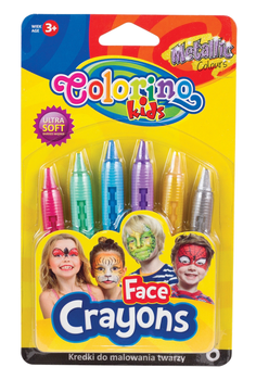 Kredki do malowania twarzy metallic Colorino Kids 6 kolorów