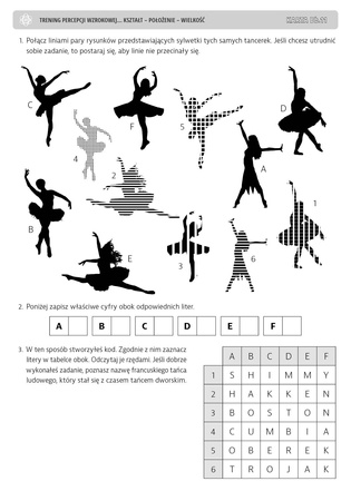 Trening percepcji wzrokowej Ćwiczenia doskonalące stałość spostrzegania Kształt położenie wielkość część B