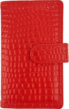 Kalendarz 2026 B6 dzienny z zapięciem krokodyl czerwony