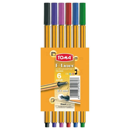 Cienkopis F-Liner 6 kolorów