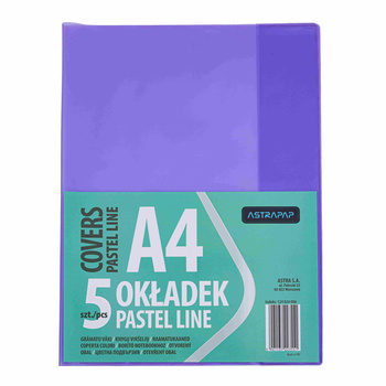 Paczka okładki A4 pastel line nieregulowane 5 szt.mix kolorów