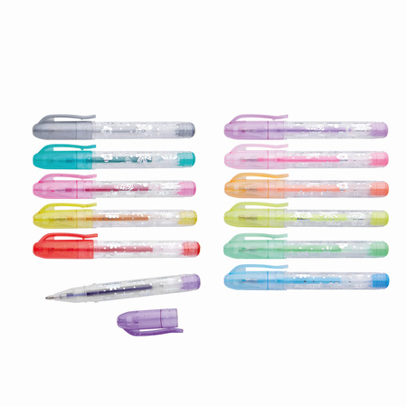 Długopisy żelowe mini 6 kolorów 1szt.mix