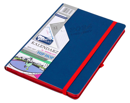 Kalendarz 2026 18 m-cy. Hip hop B5 tygodniowy granatowy