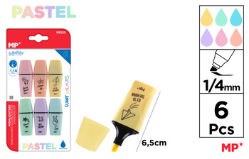 Zakreślacz MP pastelowy mini blister 6 kolorów