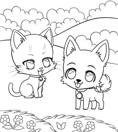 Manga & Chibis. Kolorowanka