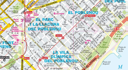 Barcelona city street map 1:20 000 laminat 2025