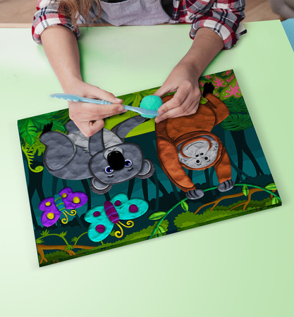 Obraz do wyklejania plasteliną wzór dżungla