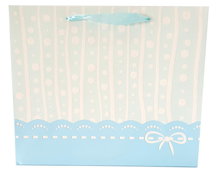 Torebki prezentowe matowe brokatowe kropki JP1449B 12 sztuk