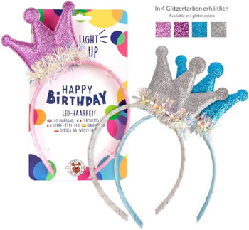 Opaska na włosy z koroną Led 1 szt. mix