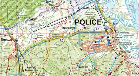 Okolice Szczecina mapa turystyczna 1:75 000 laminat 2024