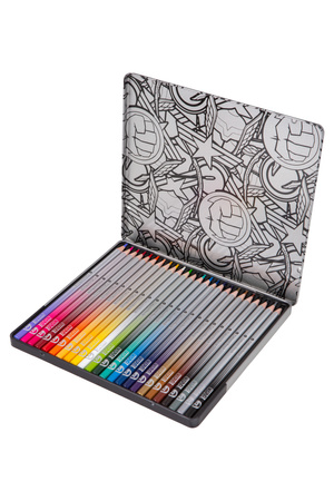 Kredki ołówkowe okrągłe Disney 100 24 kolory metalowe pudełko