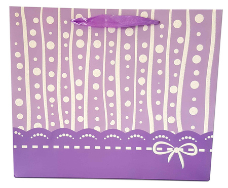 Torebki prezentowe matowe brokatowe kropki JP1449B 12 sztuk