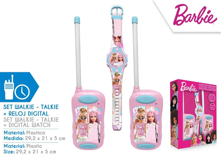 Zestaw Walkie Talkie z zegarkiem cyfrowym Barbie BB00020