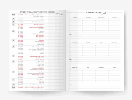 Kalendarz Nauczycielki 2025/2026 Salsa A5 tygodniowy słowianka