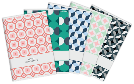 Paczka Zeszyt A5 60k linia Top PP retro pakiet 5 sztuk