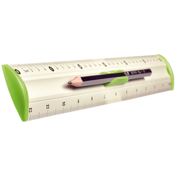 Linijka aluminiowa Tetis 30 cm uchwyt zielony