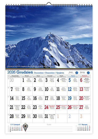 Kalendarz 2026 ścienny Tatry że hej A3 V1