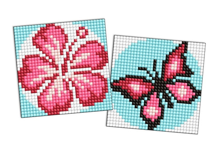 Diamentowa mozaika na naklejce IDEYKA 9x9 cm kids kolor różowy