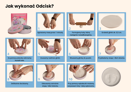 Odcisk bobasa glinka różowy