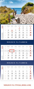 Kalendarz 2026 trójdzielny Morze