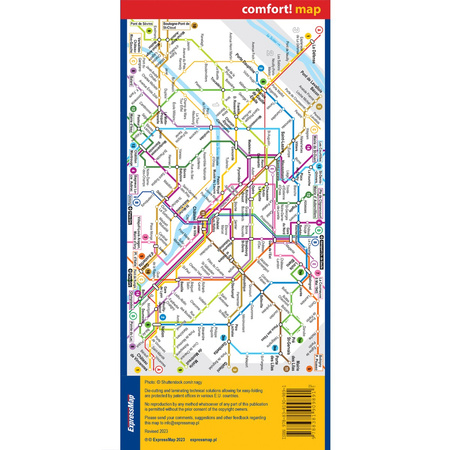 Paris city street map 1:15 000 (ANG) laminat 2023