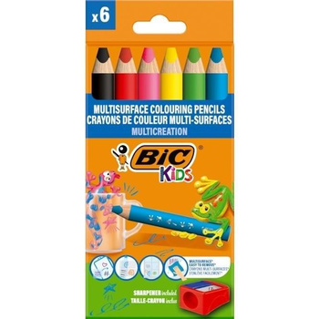 Kredki ołówkowe BIC Kids Multisurface z temperówką pudełko 6+1szt