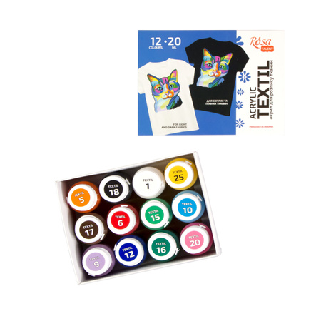 Farby do tkanin 12x20 ml